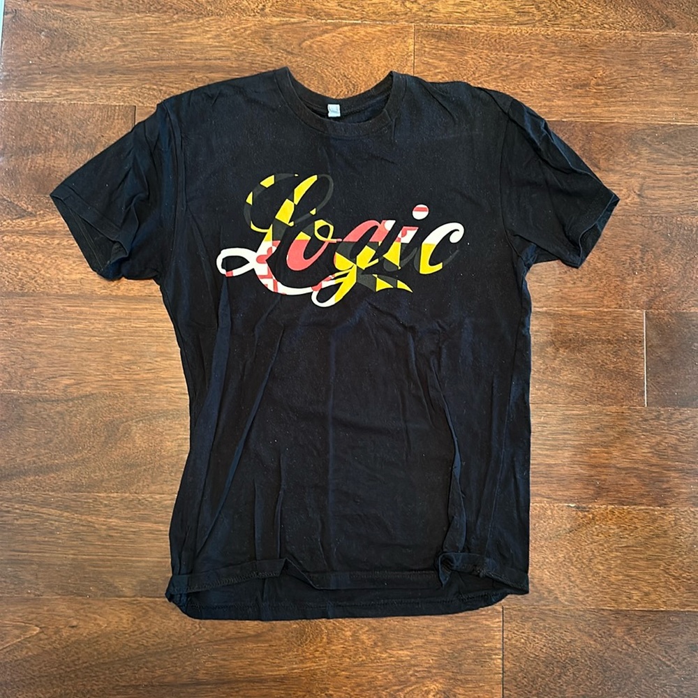 Logic Rapper Under Pressure Album Shirt Logic Baltimore Flag Script Size Medium